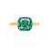 LULU - Cushion Emerald 18k Yellow Gold Petite Solitaire Ring