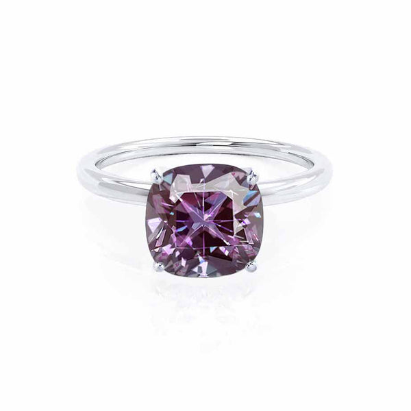 LULU - Chatham® Cushion Alexandrite 950 Platinum Petite Solitaire Ring