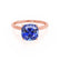 LULU - Cushion Blue Sapphire 18k Rose Gold Petite Solitaire Ring