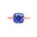 LULU - Cushion Blue Sapphire 18k Rose Gold Petite Solitaire Ring