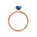 LULU - Cushion Blue Sapphire 18k Rose Gold Petite Solitaire Ring