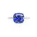 LULU - Cushion Blue Sapphire 950 Platinum Petite Solitaire Ring