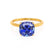 LULU - Cushion Blue Sapphire 18k Yellow Gold Petite Solitaire Ring