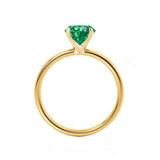 LULU - Chatham® Cushion Emerald 18k Yellow Gold Petite Solitaire Ring