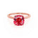 LULU - Cushion Ruby 18k Rose Gold Petite Solitaire Ring