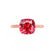 LULU - Cushion Ruby 18k Rose Gold Petite Solitaire Ring
