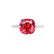 LULU - Cushion Ruby 18k White Gold Petite Solitaire Ring