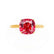 LULU - Cushion Ruby 18k Yellow Gold Petite Solitaire Ring