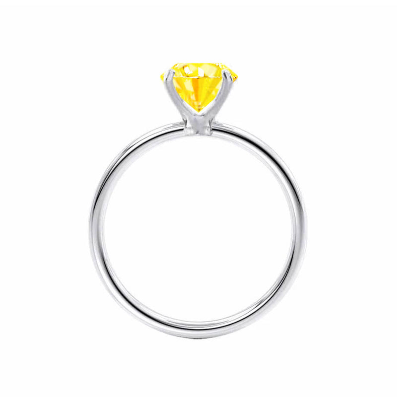 LULU - Chatham® Cushion Yellow Sapphire 950 Platinum Petite Solitaire Ring