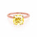 LULU - Cushion Yellow Sapphire 18k Rose Gold Petite Solitaire Ring