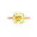 LULU - Cushion Yellow Sapphire 18k Rose Gold Petite Solitaire Ring