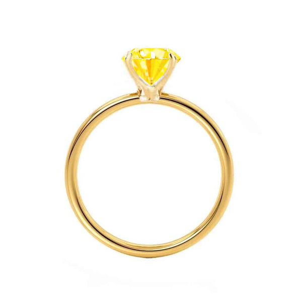 LULU - Chatham® Cushion Yellow Sapphire 18k Yellow Gold Petite Solitaire Ring