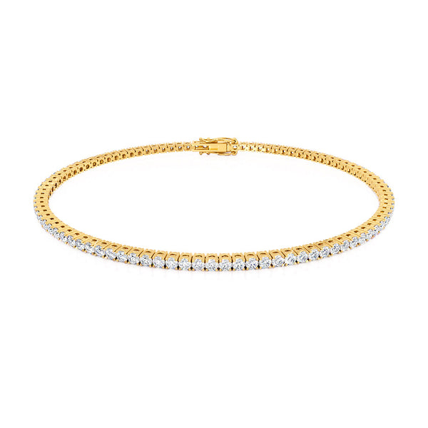 MONACO - 2 Total Carat Lab Diamond Tennis Bracelet 18k Yellow Gold Bracelet Lily Arkwright