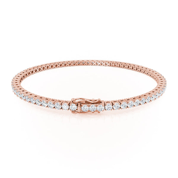 MONACO - 4 Total Carat Lab Diamond Tennis Bracelet 18k Rose Gold Bracelet Lily Arkwright
