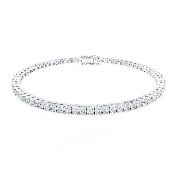 MONACO - 4 Total Carat Lab Diamond Tennis Bracelet 18k White Gold Bracelet Lily Arkwright