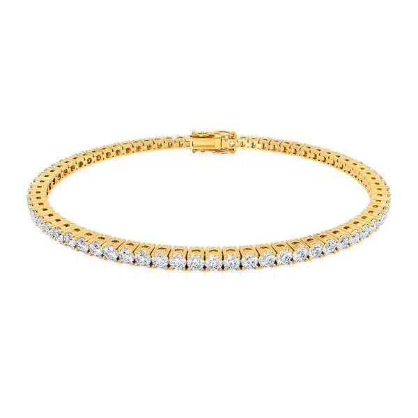 MONACO - 4 Total Carat Lab Diamond Tennis Bracelet 18k Yellow Gold Bracelet Lily Arkwright