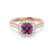 OPHELIA - Lab Grown Alexandrite & Diamond 18K Rose Gold Halo Engagement Ring Lily Arkwright