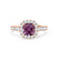 OPHELIA - Lab Grown Alexandrite & Diamond 18K Rose Gold Halo Engagement Ring Lily Arkwright