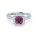 OPHELIA - Lab Grown Alexandrite & Diamond Platinum Halo Engagement Ring Lily Arkwright