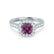 OPHELIA - Lab Grown Alexandrite & Diamond 18K White Gold Halo Engagement Ring Lily Arkwright