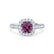 OPHELIA - Lab Grown Alexandrite & Diamond Platinum Halo Engagement Ring Lily Arkwright