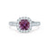 OPHELIA - Lab Grown Alexandrite & Diamond 18K White Gold Halo Engagement Ring Lily Arkwright