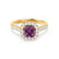 OPHELIA - Lab Grown Alexandrite & Diamond 18K Yellow Gold Halo Engagement Ring Lily Arkwright