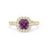 OPHELIA - Lab Grown Alexandrite & Diamond 18K Yellow Gold Halo Engagement Ring Lily Arkwright