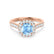 OPHELIA - Lab Grown Aqua Spinel & Diamond 18K Rose Gold Halo Engagement Ring Lily Arkwright