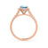 OPHELIA - Lab Grown Aqua Spinel & Diamond 18K Rose Gold Halo Engagement Ring Lily Arkwright