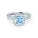 OPHELIA - Lab Grown Aqua Spinel & Diamond 18K White Gold Halo Engagement Ring Lily Arkwright