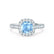 OPHELIA - Lab Grown Aqua Spinel & Diamond 18K White Gold Halo Engagement Ring Lily Arkwright