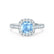OPHELIA - Lab Grown Aqua Spinel & Diamond Platinum Halo Engagement Ring Lily Arkwright