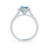 OPHELIA - Lab Grown Aqua Spinel & Diamond Platinum Halo Engagement Ring Lily Arkwright