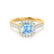 OPHELIA - Lab Grown Aqua Spinel & Diamond 18K Yellow Gold Halo Engagement Ring Lily Arkwright