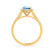 OPHELIA - Lab Grown Aqua Spinel & Diamond 18K Yellow Gold Halo Engagement Ring Lily Arkwright