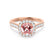 OPHELIA - Lab Grown Champagne Sapphire & Diamond 18K Rose Gold Halo Engagement Ring Lily Arkwright