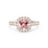 OPHELIA - Lab Grown Champagne Sapphire & Diamond 18K Rose Gold Halo Engagement Ring Lily Arkwright
