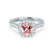 OPHELIA - Lab Grown Champagne Sapphire & Diamond 18K White Gold Halo Engagement Ring Lily Arkwright