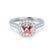 OPHELIA - Lab Grown Champagne Sapphire & Diamond Platinum Halo Engagement Ring Lily Arkwright