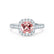 OPHELIA - Lab Grown Champagne Sapphire & Diamond 18K White Gold Halo Engagement Ring Lily Arkwright