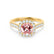OPHELIA - Lab Grown Champagne Sapphire & Diamond 18K Yellow Gold Halo Engagement Ring Lily Arkwright