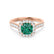 OPHELIA - Lab Grown Emerald & Diamond 18K Rose Gold Halo Engagement Ring Lily Arkwright