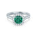 OPHELIA - Lab Grown Emerald & Diamond Platinum Halo Engagement Ring Lily Arkwright
