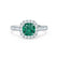 OPHELIA - Lab Grown Emerald & Diamond 18K White Gold Halo Engagement Ring Lily Arkwright