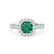 OPHELIA - Lab Grown Emerald & Diamond Platinum Halo Engagement Ring Lily Arkwright
