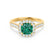 OPHELIA - Lab Grown Emerald & Diamond 18K Yellow Gold Halo Engagement Ring Lily Arkwright