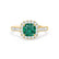 OPHELIA - Lab Grown Emerald & Diamond 18K Yellow Gold Halo Engagement Ring Lily Arkwright