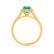 OPHELIA - Lab Grown Emerald & Diamond 18K Yellow Gold Halo Engagement Ring Lily Arkwright