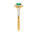 OPHELIA - Lab Grown Emerald & Diamond 18K Yellow Gold Halo Engagement Ring Lily Arkwright